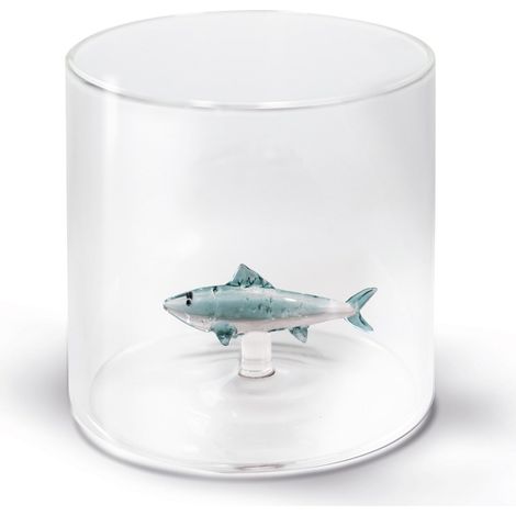 WD LifeStyle Bicchiere Vetro Borosilicato Cc 250 ml Decoro Tonno