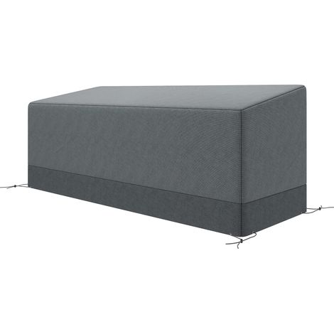Housse de protection pour mobilier de jardin, résistante à l'hiver, imperméable et anti-UV, en tissu Oxford 600D, 190,5 x 72 x 76 cm, gris clair (1/5)
