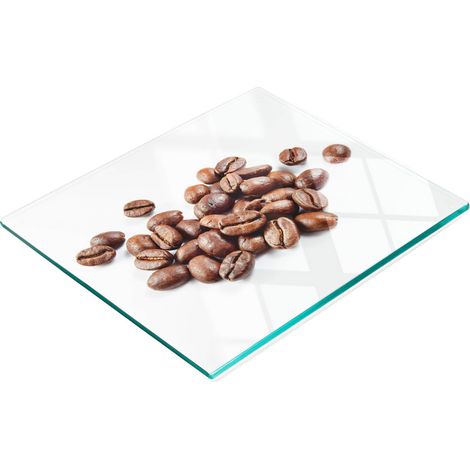 Plateau décoratif en verre pour apéritifs, motif grains de café, 60 x 52 cm (1/5)