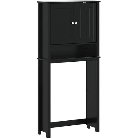 Armoire pour machine à laver BERG noir bois massif (1/5)