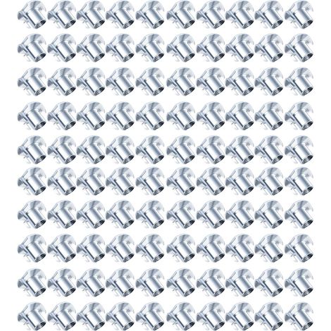 Lot de 210 attaches en T filetées 1/4 20 en alliage d'acier robuste pour meubles, outils d'escalade et assemblage d'engrenages (1/4)