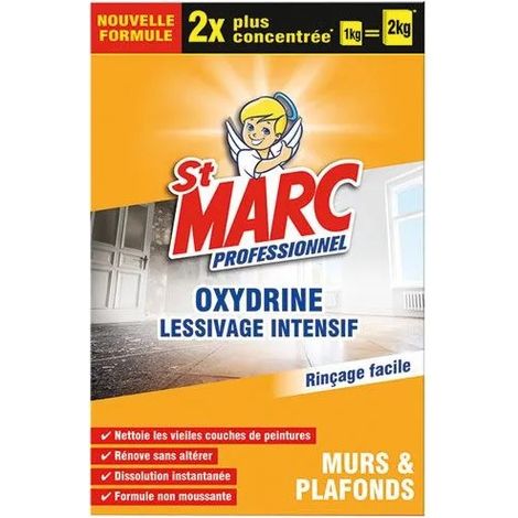 Oxydrine professionnel en poudre 1KG – Dégraissant pour lessivage intensif – Dissolution instantanée dans l'eau froide – Rénove sans altérer – St Marc (1/3)