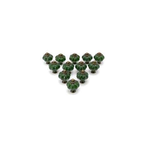 LAN Boutons en céramique CSPARKV, lot de 12, pour tiroirs et placards de cuisine, poignées pour meubles et tables (turquoise foncé (33 mm))