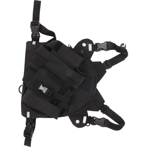 Harnais de Transport pour Talkie-Walkie en Tissu Oxford, Sac de Poitrine Réglable Grande Capacité Noir (1/5)