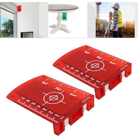 Niveau laser, cible magnétique rouge, dispositif adhésif infrarouge pour murs et sols, réflecteur de cible avec aimant. (1/5)