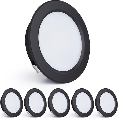 Spots LED Encastrables 230V, 4W 440LM Spots de Plafond 16mm Ultra-Plats 4000K Blanc Neutre Trou de Perçage 55-60mm pour Cuisine, Salon, Chambre, Blanc, Lot de 3 (1/5)