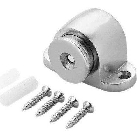 Cale Stop Porte Magnétique - Acier Inoxydable - Pour Porte Intérieure - Lot de 2 (1/5)