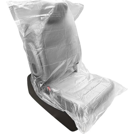 Lot de 100 Housses plastique transparentes jetables pour siège voiture, protection mécanicien (1/5)