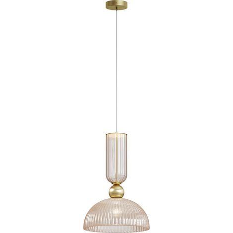 Maytoni Antic Lampadario moderno a sospensione a cupola oro 2700K 510lm 1xE27 paralume cognac (1/2)