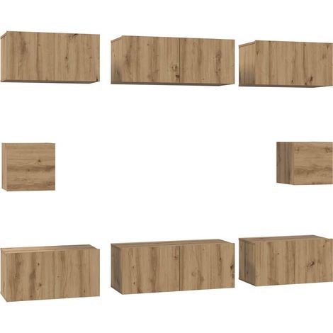 Maison Exclusive - Ensemble meuble TV 8 pcs Chêne artisanal Bois d'ingénierie