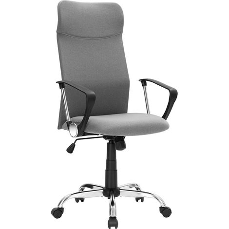Sedia da ufficio sedia ergonomica seduta girevole imbottita rivestimento in tessuto altezza regolabile meccanismo di inclinazione capacità di carico 120 kg grigio 120005876