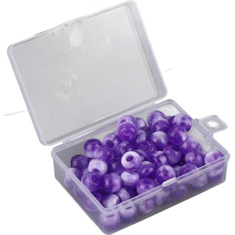74 perles violettes pour tresses et dreadlocks, idéales pour la décoration de cheveux à faire soi-même. (1/5)