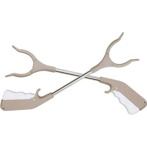 Lot de 2 pinces de préhension courtes 40 cm, ramasse-déchets pour patio et jardin