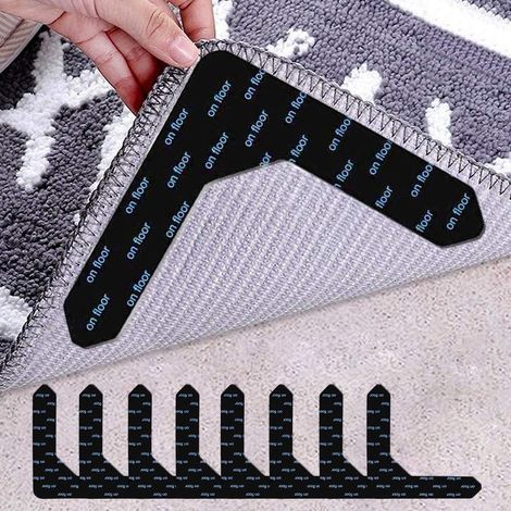 Reusable, washable, wrinkle-free, non-slip carpet clips for wood, laminate, tile, and marble floors. (1/5)
