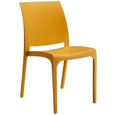 Bica Sedia Monoblocco Volga in Polipropilene Impilabile Interno/Esterno Senape (1/8)