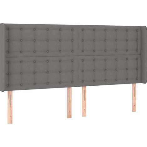Maison Exclusive - Cabecero con orejas de tela gris oscuro 203x16 (1/5)