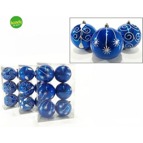 Set 6 palle natalizie general trade Ø 10cm blu