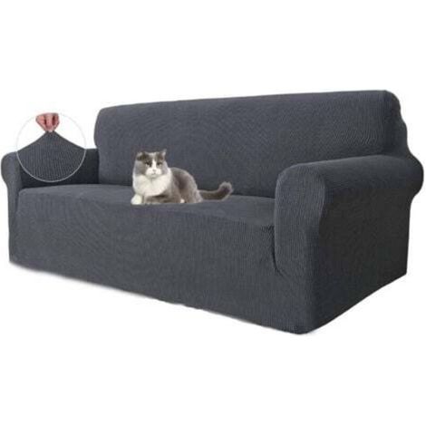 (3 places, gris) Housse de canapé extensible imperméable, housse de canapé universelle 1 pièce, housse de canapé adaptée aux animaux de compagnie (1/4)