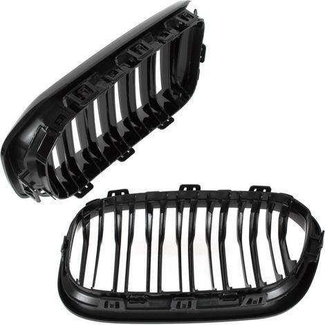 Accessori Auto BMW Serie 1 F21 15-18 Niere Luce Nera Brillante Doppio Listello (1/3)