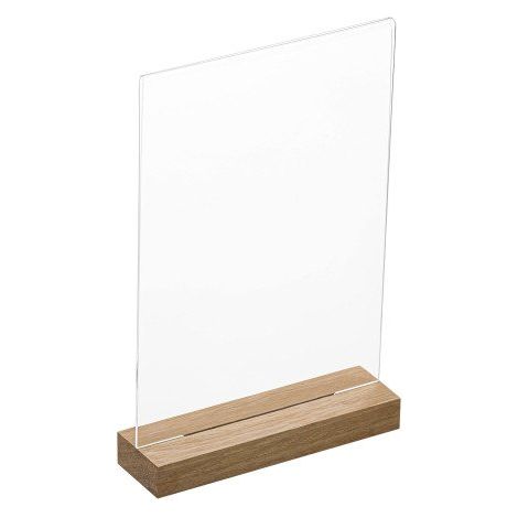 Présentoir de table double face socle bois A4 - Maxiburo