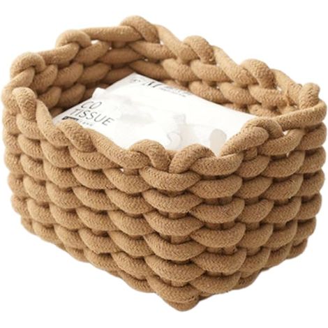 Panier de Rangement en Corde de Coton, à Langer Bebe Organiseur, Salle de Bain et Chambre d'enfant (Marron) (1/5)