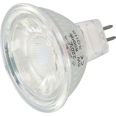 Ampoule LED COB 5W en verre MR16, dimmable, spot pour chambre ou salon, 220V, lumière blanche pure 6000K (1/5)