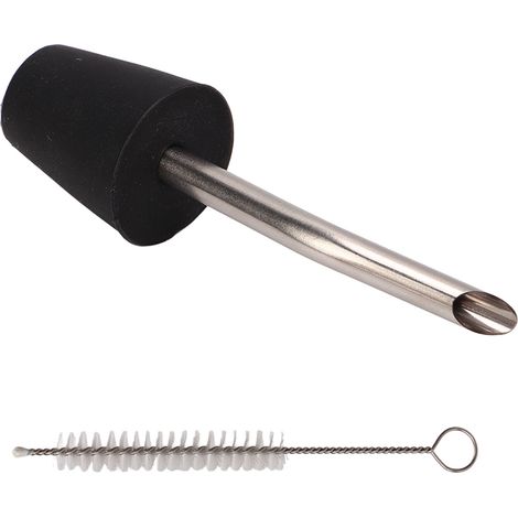 Bec verseur en silicone pour théière, accessoire acier inoxydable avec brosse pour randonnée et camping, noir