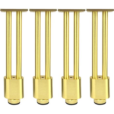 Pieds de meubles en alliage d'aluminium, pieds de table réglables en forme de L, pieds de support pour meubles, pieds de remplacement pour canapé, pieds de canapé à double tube, lot de 4, noir.