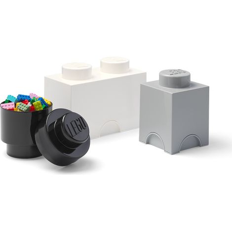 Set 3 contenitori bianco nero grigio LEGO Storage Brick Multi Pack (1/2)