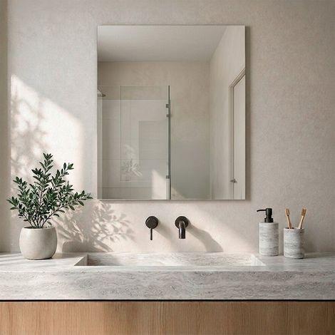 Specchio bagno 60x70 cm reversibile a filo lucido (1/4)
