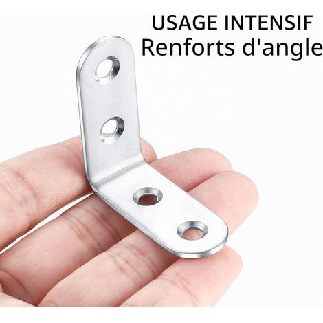 Corner Brackets, Corner Brackets, 90 Degree Straight Shelf Brackets, L-Shaped Stainless Steel Shelf Brackets for Wall Corner Brackets – 40 x 40 x 2 mm (1/4)