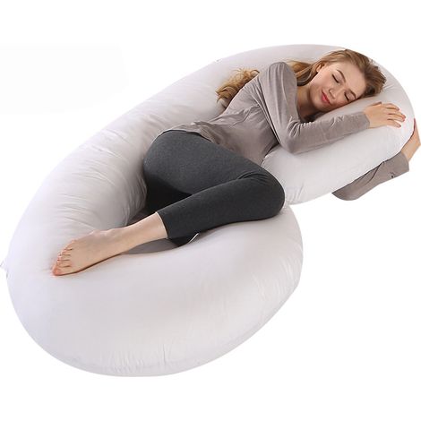Coussin de grossesse en forme de C de 140 x 70 cm pour tout le corps-AquaForge (1/4)