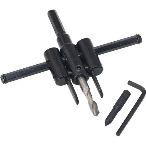 VURAHOME - Kit de scie circulaire réglable 30 mm-300 mm, foret pour cloison sèche pour scie à bois coupe ronde, outils de bricolage pour trous de travail du bois (30-300 mm) (1/5)