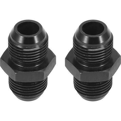 2Pcs Raccord AN10 À AN10 Mâle Noir pour Conduite Carburant (1/5)