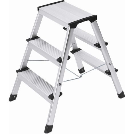 Hailo Escalera Plegable L90 Step-ke Plata 2x3 Peldaños