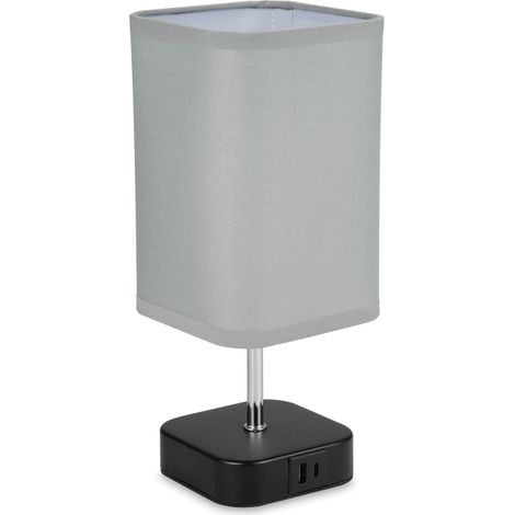 Lámpara de mesa táctil, lámpara de noche con bombilla LED de 4 vatios, luz blanca cálida, brillo ajustable en 3 niveles, puertos USB-A y USB-C, ideal para el dormitorio o la sala de estar. (1/5)