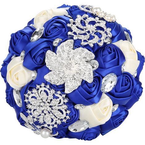 Bouquet de mariée en cristal, bouquet de demoiselle d'honneur, fleurs artificielles, bouquet de mariée à la main, décoration de mariage 03 (1/5)