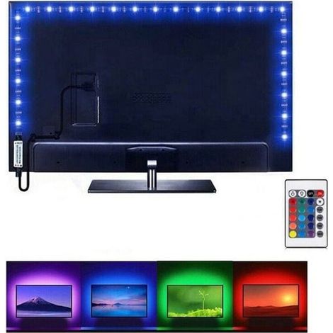 Rétroéclairage LED RVB TV USB 3 m flexible (SKU produit : 95197317 SKU Offre : lehuamwj179) (1/4)