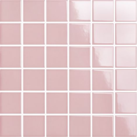 Mosaïque de grès cérame PICCOLO VELVET 5x5cm (finition brillante) -  Blush pink - -  382 - Blush pink - boîte de 0.93 m2
