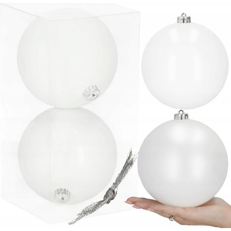 GRANDI PALLINE DI NATALE 2 pezzi 16 cm PALLINA XXL PER ALBERO DI NATALE set INDESTRUTTIBILI