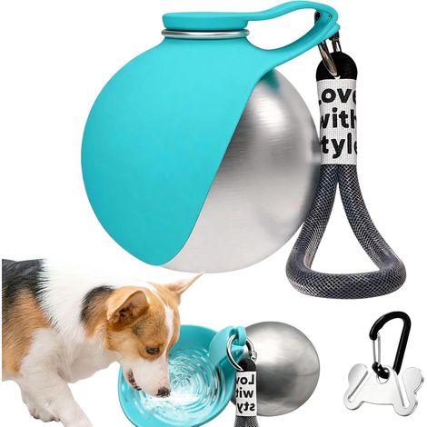 Walking Dog Water Bottle with Collapsible Silicone Bowl (1/5)