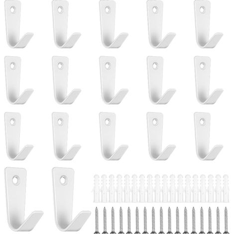 17 Pcs Crochet Porte Manteau Mural Blanc, Patere Porte Manteau, Patères Manteaux, Patere Murale, Patère Murale pour Maison Salle de Bain Cuisine Vêtements Serviettes Sacs Clés - Blanc (1/5)