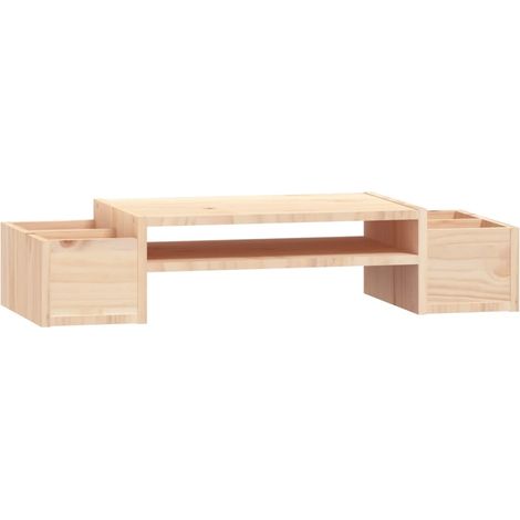 Soporte para monitor 70 x 27,5 x 15 cm madera maciza de pino 020021128 (1/4)