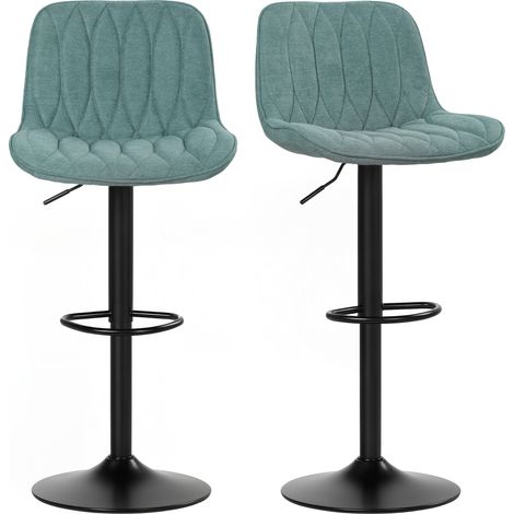 HOMCOM Bar Stools Set of 2, Modern Armless Bar Chairs, Blue (1/5)