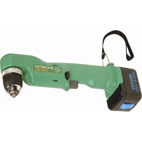 Hitachi – Perceuse d’angle 10 mm – 12 V – 2 Ah NiCd – Capacité perçage acier 10 mm, bois 18 mm – Mandrin auto-serrant – Coffret de rangement - DN12DY (1/3)