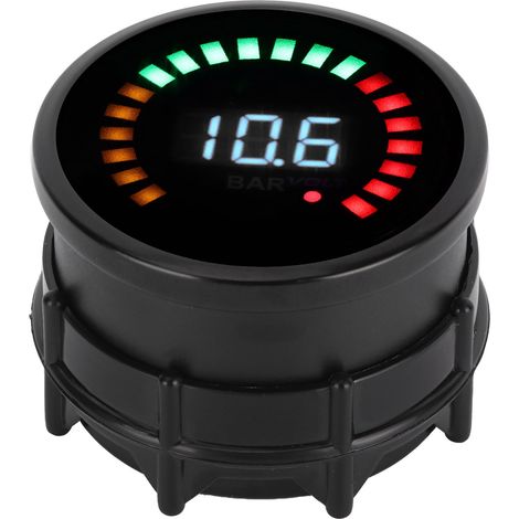 Universelles Turbo-Ladedruckmessgerät mit Voltmeter, 52 mm LED-Digitalanzeige, 12 V, 2-in-1-Messgerät, schwarzes Zifferblatt