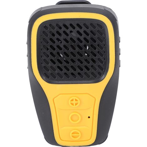 Enceinte Bluetooth portable sans fil étanche à clipser, avec clip magnétique et haut-parleur intégré, jaune, idéale pour la randonnée, le travail du bois, le vélo et le sport. (1/5)