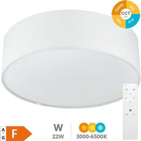 Plafón techo LED de tela Kasker 22W 3000K a 6500K regulable Blanco (1/5)