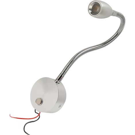 Lampe de lecture LED pour camping-car, col de cygne, avec ports USB et Type C, contrôle tactile, DC12-24V, lumière douce, argent, pour lit de camping-car, fourgon, bateau (1/5)