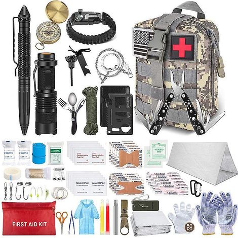 Kit de survie d'urgence professionnel avec matériel de premiers secours pour le camping